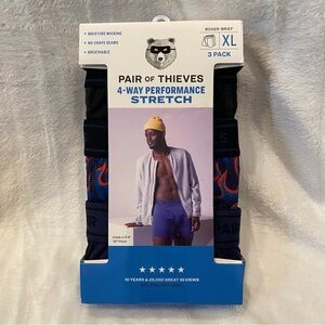 Pair of Thieves 3-pk of 4-way Performance Stretch Boxer Briefs Sz XL38-40" NWT
